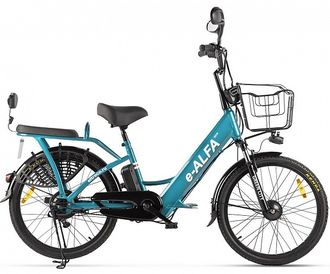 Электровелосипед GREEN CITY e-ALFA new 24, сине серый - матовый
