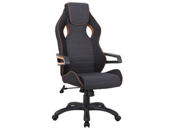 Кресло компьютерное BRABIX "Techno Pro GM-003", ткань, черное/серое, вставки оранжевые