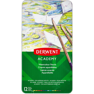 Набор карандашей акварельных 12цв Derwent Academy Watercolour Tin мет.кор
