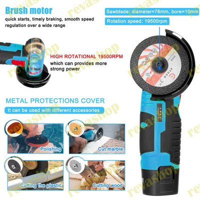 болгарка, ушм, мини ушм, аккумуляторная болгарка, 12 В, 19500 об.м., электроинструмент, строительный