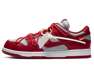 Nike dunk low x off-white university red cheap