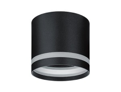 Ecola GX53 H4 5393 св-к накладной СПОТ без обода с полосой Черный матовый 83x87 SS531BECB