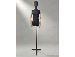 M-55B Манекен портной демонстрационный женский черный шарнирные руки деревянные