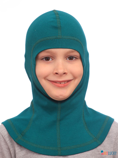 Шапка-шлем 23301-02 95%хлопок 5%лайкра, зеленый 44-46