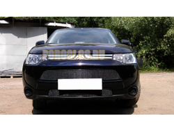 Защита радиатора Mitsubishi Outlander III 2012-2015 black верх PREMIUM