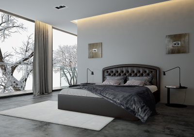 Кровать двуспальная MyCloud Вега с подъемным механизмом, бельевым ящиком, мягкое изголовье