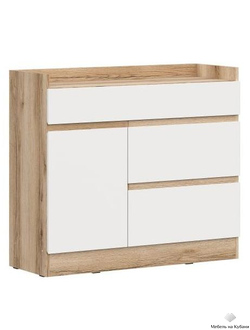 Брауни Комод  Дуб Делано/Белый