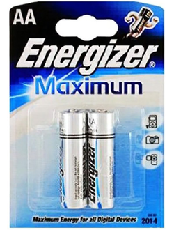 Батарейка AA щелочная Energizer LR6-2Bl MAX PLUS (Maximum) в блистере 2 шт.