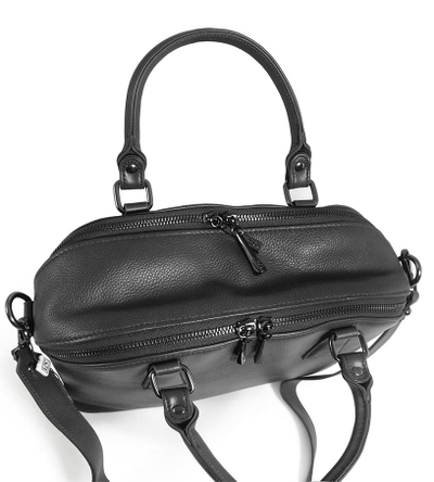 (АРТИКУЛ: 9861/1-2) СУМКА ЖЕНСКАЯ, СРЕДНЕГО РАЗМЕРА, НАТУРАЛЬНАЯ КОЖА, ЧЕРНАЯ, ДВА ОТДЕЛЕНИЯ, С ПЛЕЧЕВЫМ РЕМНЕМ