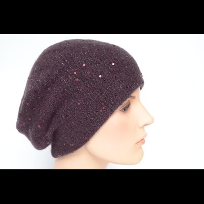 Женский берет вязаный Vizio Италия 6943 сливовый