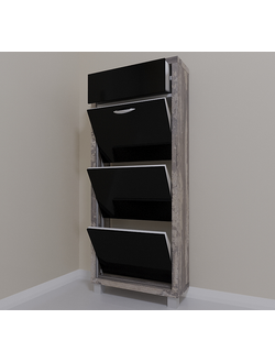 Обувница Айрон-3 Плюс (фасад стекло черное)