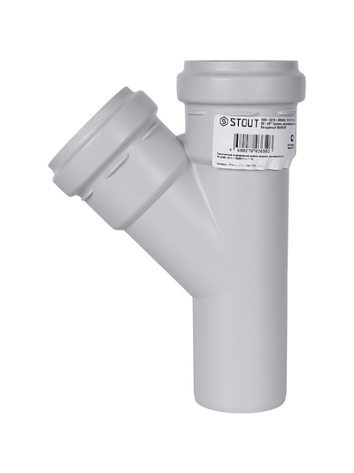Тройник канализационный STOUT D 58х58 / 45° бесшумный (Арт. SKB-0015-585845)