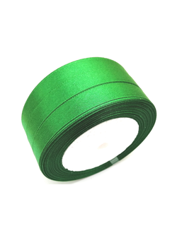 Лента атласная 12 мм, цвет зеленый натуральный  арт. 19