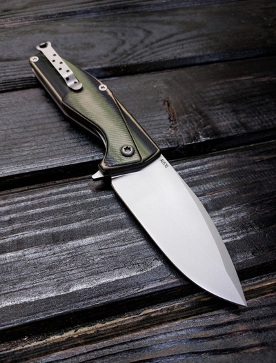 Складной нож URAN R сталь AUS 10, рукоять G10, цвет тайга