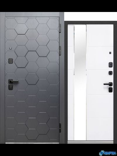 Дверь входная металлическая Luxor 2МДФ 3D Зеркало купить в Челябинске | КВИРТЕК