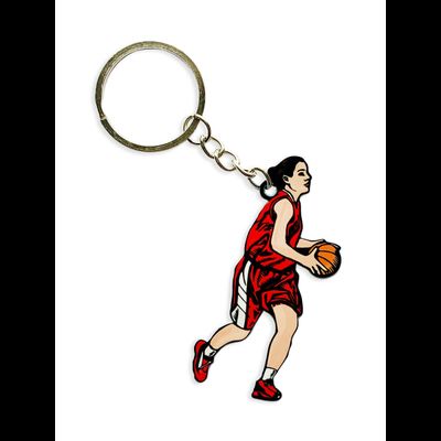 Брелок Баскетболистка (металлический плоский двусторонний)