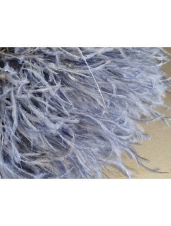 Перья страуса 10-15см СТАЛЬНОЙ ГОЛУБОЙ