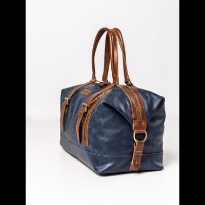 Кожаная дорожная сумка Campora Premium dark blue (арт. 
4019-54)