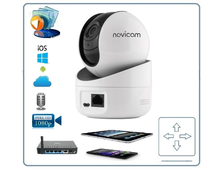 Novicam WALLE внутренняя моторизированная Wi-Fi/LAN видеокамера 2 Мп с кронштейном. с DVR. 2Mp Full HD (iVMS) (Версия: 1295)