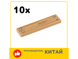 !АНАЛОГ! Tile 1 x 4 with Wood Grain and 3 Silver Nails Pattern, Medium Nougat (2431pb415 / 6151654) / 10 шт.