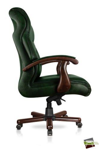 Кресло Прага, кожа/кож.зам. зеленый