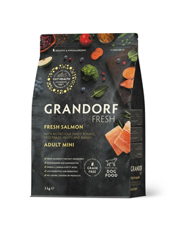 Grandorf Fresh сухой корм для собак мелких пород с лососем и бататом, 3 кг