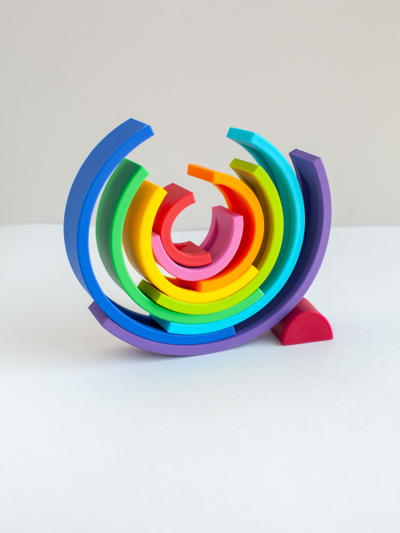 Пирамидка - прорезыватель из пищевого силикона Радуга большая