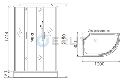 Душевая кабина ERLIT ER3512PL-C4-RUS 120х80