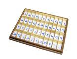 Казахский печатный алфавит на пластиковых табличках. Синий. (по 15 шт.)