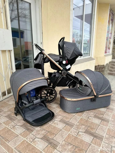 Детская коляска 3 в 1 Luxmom 788 Серый