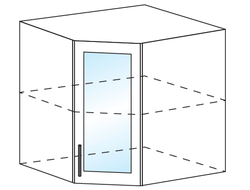 ШВУС 550х550 Шкаф настенный угловой со стеклом