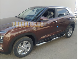 Пороги труба с проступью d76 для Hyundai Creta 2021-
