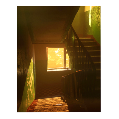 холст "Летний подъезд"