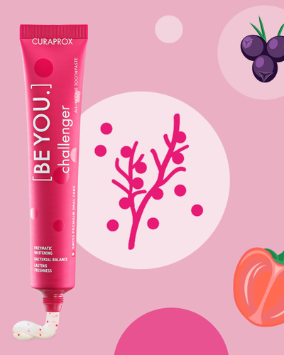 Зубная паста "BE YOU" Первооткрыватель со вкусом хурмы, можжевельника и специй гвоздики, Curaprox, 60 мл. (Красная)