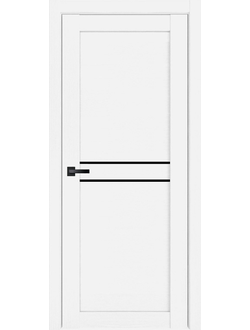 Комплект двери "PR-106" Белая чёрное стекло