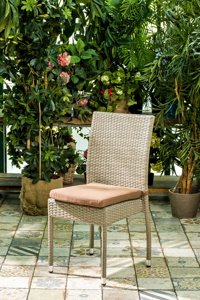 Плетеный стул ROME светло-коричневый без ручек