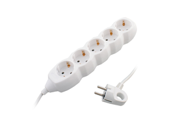 Удлинитель Старт S 5x5-Z, с заземлением, 5 розеток евро, 5 м, белый 14106