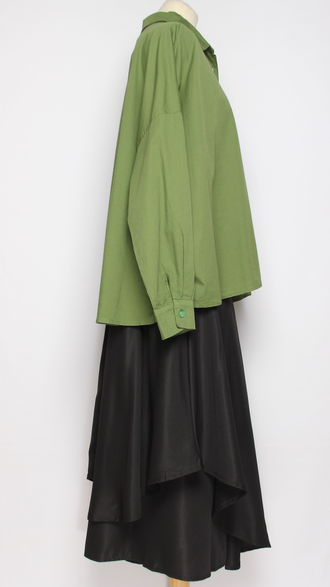 Рубашка хлопок "Большой карман" яблоко, хаки до р.56