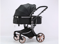 Детская коляска 3 в 1 Luxmom 608 Черный Экокожа