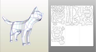 Модель для бумажного моделирования "Любопытнй котик"