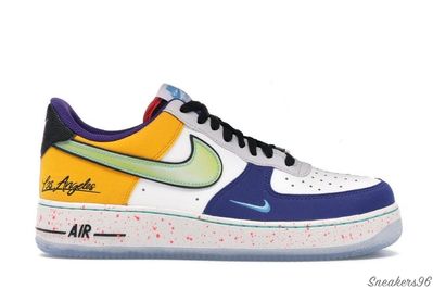 Nike Air Force 1 Low «What The LA» White/Blue/Yellow Мужские (41-45)