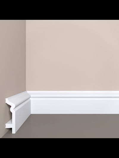 Напольный плинтус Bello Deco П2, из дюрополимера, влагостойкий, под покраску, 2 метра