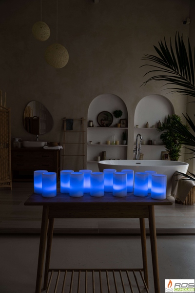 Набор LED свечей с парафиновыми плафонами (9,2*15см - 12шт), "Цветной"