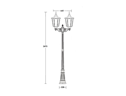 Парковый светильник серии  ALBORG 2L (4,0м)