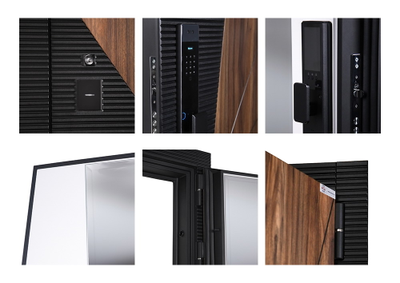 Стальная дверь   Берилл с зеркалом (биометрический замок Y23). Заказная модель.