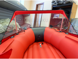 Тент носовой прозрачный Таймень NX 4000 вид из лодки