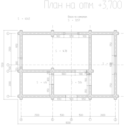 Дом-баня из оцилиндрованного бревна Анапа, 65 м2