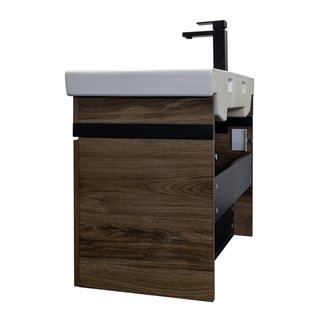 Тумба-умывальник "Соло-70" дуб темно-коричневый с раковиной Адриана 70