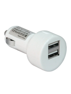 Зарядное устройство автомобильное DEFENDER UCA-15, 2 порта USB, выходной ток 2A/1А, белое, блистер, 83562