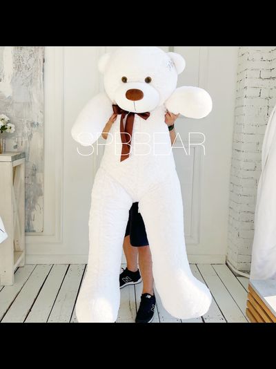 Гигантский плюшевый медведь 210 см белый Леброн